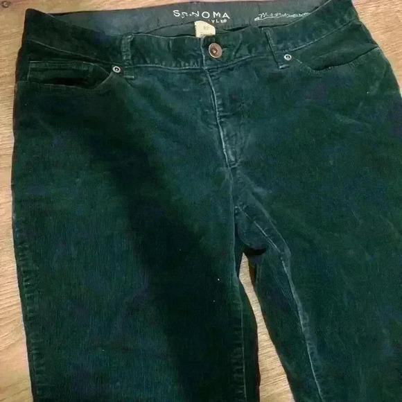 Sonoma Teal Corduroy Mid-rise Bootcut Pants Size 8P - Picture 3 of 8